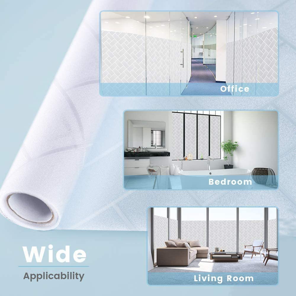 Geometric Rectangle Thermal Insulation Privacy Electrostatic Glass Film