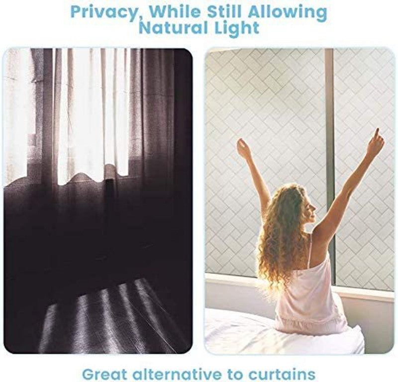 Geometric Rectangle Thermal Insulation Privacy Electrostatic Glass Film