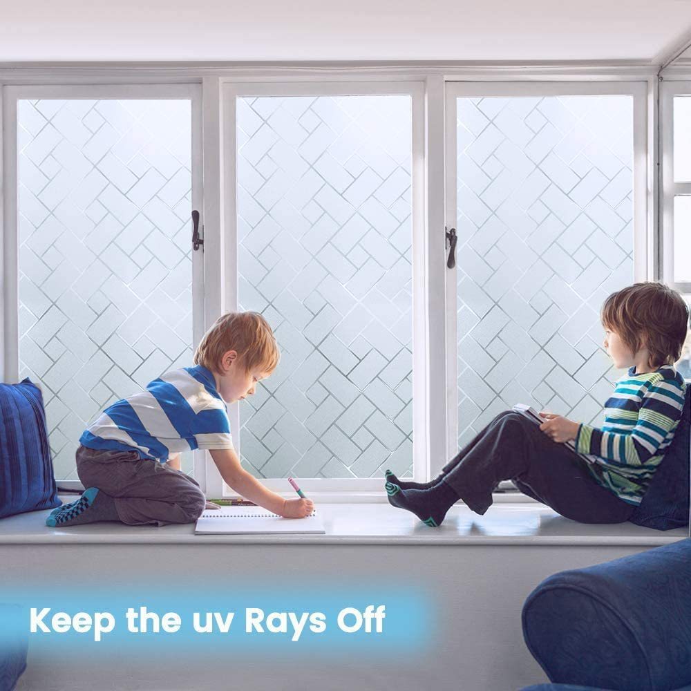 Geometric Rectangle Thermal Insulation Privacy Electrostatic Glass Film