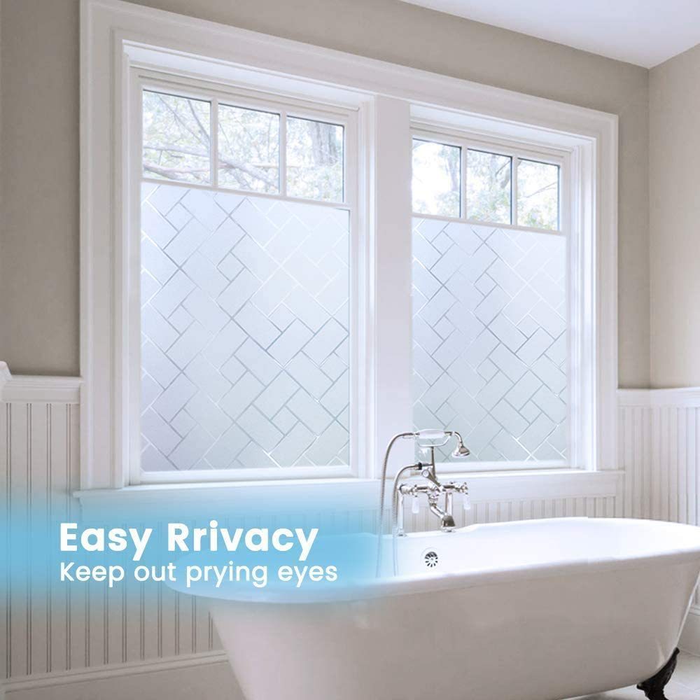 Geometric Rectangle Thermal Insulation Privacy Electrostatic Glass Film