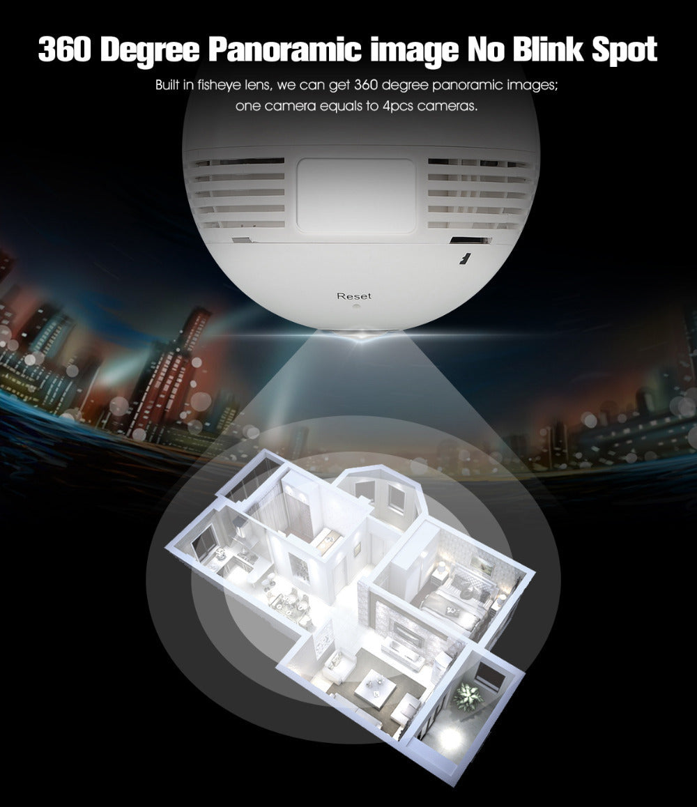Security Ip Wireles VR 360 Bulb Camera
