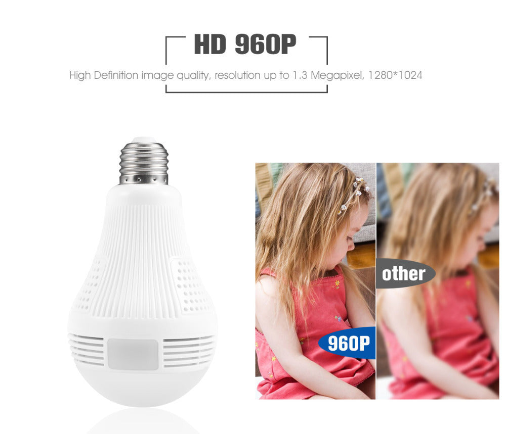 Security Ip Wireles VR 360 Bulb Camera