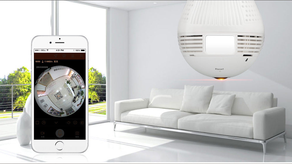 Security Ip Wireles VR 360 Bulb Camera