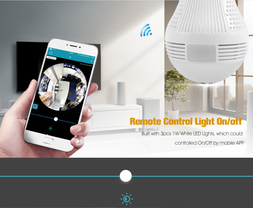 Security Ip Wireles VR 360 Bulb Camera