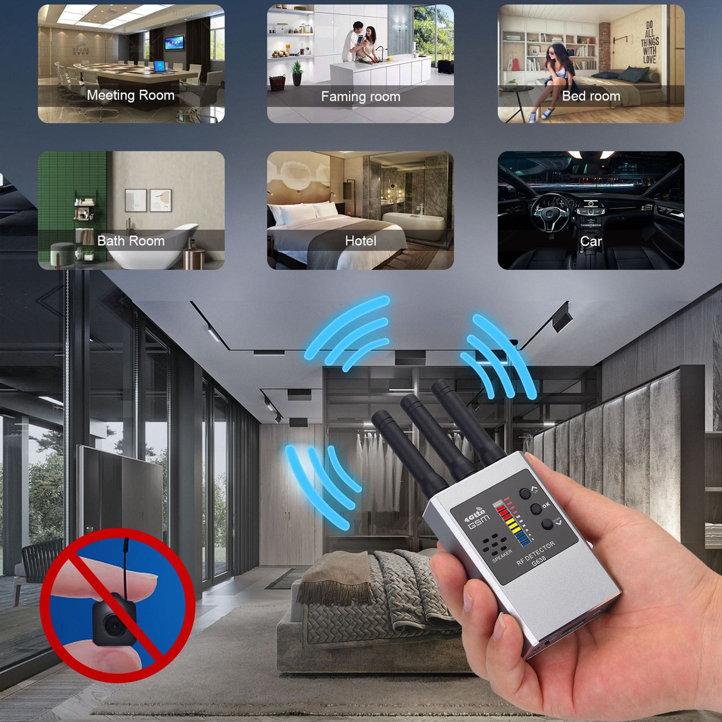 Clearly Hidden RF Bug Detector
