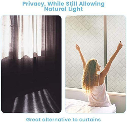 Geometric Rectangle Thermal Insulation Privacy Electrostatic Glass Film