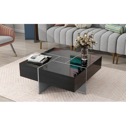 Unique Design Coffee Table With 4 Hidden Storage Compartment
