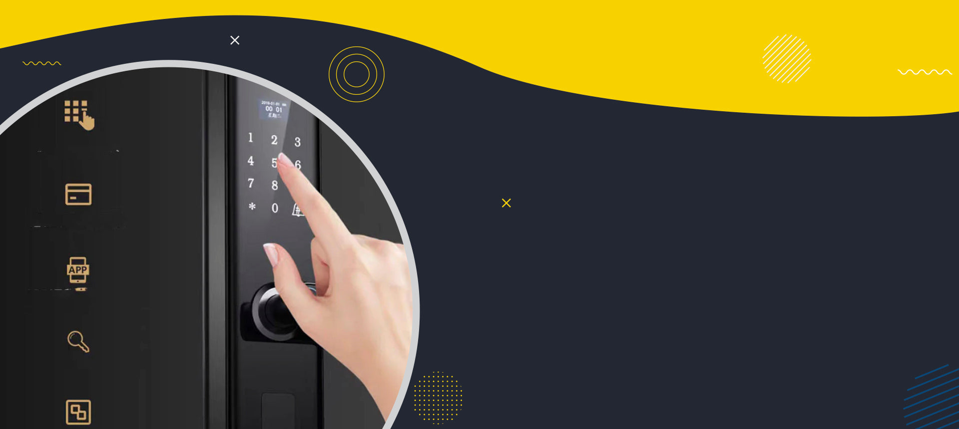 Automatic electronic door lock with password keypad