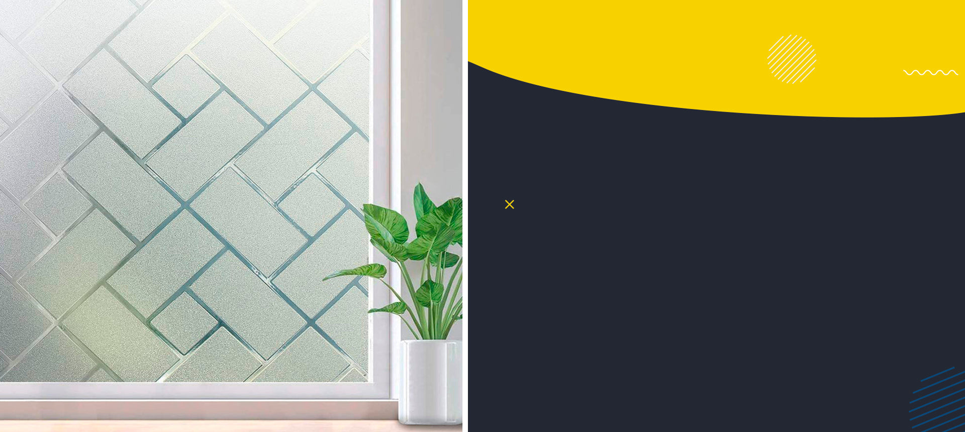 Geometric rectangle thermal insulation privacy glass film