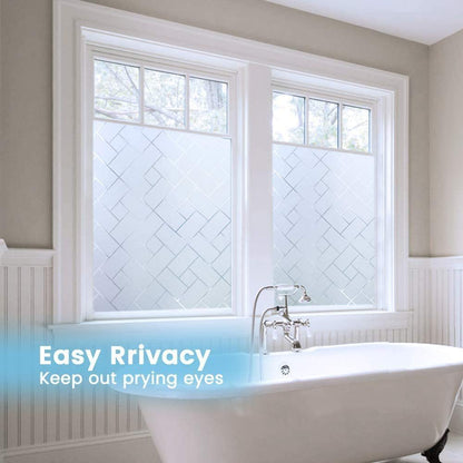 Geometric Rectangle Thermal Insulation Privacy Electrostatic Glass Film